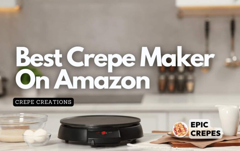 Crepe maker on a white kitchen counter ready for use